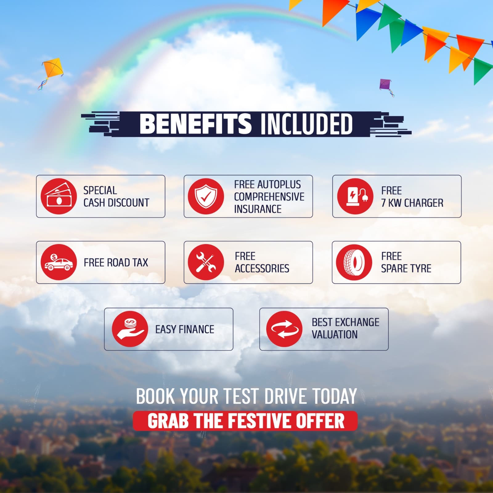GWM festive benefits: special cash discount, AutoPlus insurance, 7 kW charger, road tax, accessories, spare tyre, easy finance and best exchange valuation